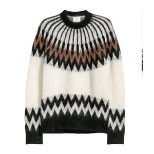 NWT ERDEM x H&M Cream & Brown Knit Mohair Blend Sweater SZ S SOLD OUT